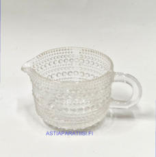 NUUTAJ�RVI LASI, Kastehelmi kermakko, Design:Oiva Toikka,1980-luku,Kermakko korkeus:n.5,3 cm, Halkaisija n.7 cm,2kpl,20�/kpl ( Tuote nro / Item #159S )