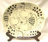 ARABIA, Paratiisi mustavalkoinen soikea tarjoiluvati, Design:Birger Kaipiainen,Leveys 35,3 cm x 30,7 cm,1kpl,190�/kpl