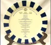 IITTALA, EGO, Hilton Helsinki Kalastajatorppa, Friday October 15, 2004, Menu-lautanen, valmistettu ***/200kpl ja **/200kpl. erikoiser�,Leveys 30,8 cm, 2kpl., 85�/kpl