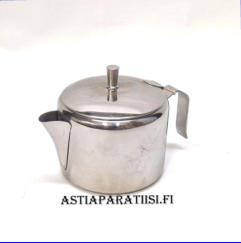 Retro ruostumattomasta ter�ksest� valmistettu teekannu,Korkeus,n.8,5 cm, halkaisija,n 11 cm,1 kpl, 25�/kpl,( Tuote nro 161TA)