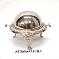 Vintage, tarjoilukulho, py�riv� kannen,Ruostumattomasta ter�ksest�,halkaisija,n. 15 cm, kork. n.13,5 cm , 1kpl,35�,( Tuote nro 156TA)