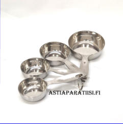 Ruostumattomasta ter�ksest� valmistetut mittakupit, 15�,( Tuote nro 155TA)