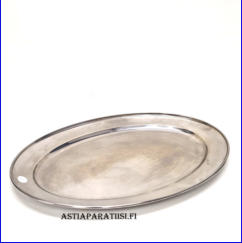 Ruostumatonta ter�st� Tarjotin,halkaisija 50 cm X 35 cm,1 kpl, 28�/kpl,( Tuote nro 166TA)