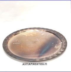 Vintage alpakka tarjotin 60- luvun tarjotin kaiverrus p��ll�, halkaisija 40 cm,1 kpl, 45�/kpl,( Tuote nro 169TA)
