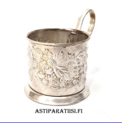 Ven�l�inen vintage, hopeanv�rist� teelasin pidike ,Korkeus,n.7 cm, halkaisija 7 cm,1 kpl, 45�/kpl( Tuote nro 200TA)