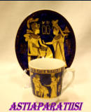  Designer:Fathi Mahmoud Limoges Egypt Cups Mugs Saucers - EGYPTIAN GERMAN PORCELAIN,1setti,45�