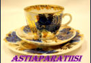 LOMONOSOV, Russian Porcelain Golden Garden Trio caffee Cups,12KPL,3-osainen, 55�/SETTI 