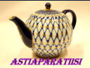 Russian Imperial Lomonosov Porcelain Hard Teapot Tulip COBALT NET TEAPOT, Small,(600 ml)1kpl,120�