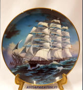 The Great Clipper Ships, Cutty Sark, sein�lautanen, Franklin Porcelain,CUTTY SARK PLATE THE GREAT CLIPPER SHIPS COLLECTION FRANKLIN PORCELAIN, halkaisija n.23 cm,1kpl, 50�/kpl