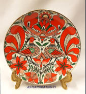 ST. Petersburg Russia,Lomonosov, ven�l�inen k�sinkoristeltu sein�lautanen, Fantastic Bird,halkaisija n.20 cm,0kpl.