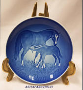 Copenhagen-B&G Bing & Grondahl-1972 "Mors Dag" Mothers Day Plate-Mare&Foal-NEW!,halkaisija n.15 cm,1kpl, 35�/kpl