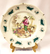 Decoritalia, Leipold Romer, ihanan rokokoo aiheisen sein�lautanen,halkaisija n.24,5 cm,1kpl, 65�/kpl