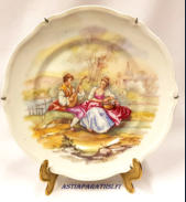Decoritalia, Leipold Romer, ihanan rokokoo aiheisen sein�lautanen,halkaisija n.24,5 cm,1kpl, 65�/kpl