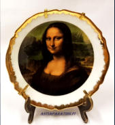 Limoges, ranskalainen Mona Lisa-koristelautanen,halkaisija n.10,3 cm,1kpl, 35�/kpl