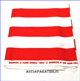 MARIMEKKO, Vintage " korsi " verho/p�yt�liina,Design:Fuji Ishimoto 1989,Ollut k�yt�ss�, mutta ehj� ja tahraton.mitat ,n.240 X 145 cm, 1 kpl,140� (Tuote nro / Item 100VE)